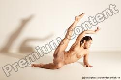 Nude Gymnastic poses Woman White Moving poses Athletic medium brown Dynamic poses Pinup